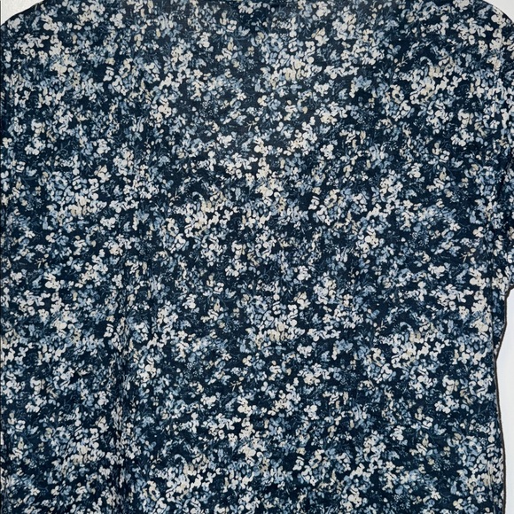 Eddie Bauer Cotton Short Sleeve Button Down Shirt Blue Floral Women’s Small S - Picture 6 of 9